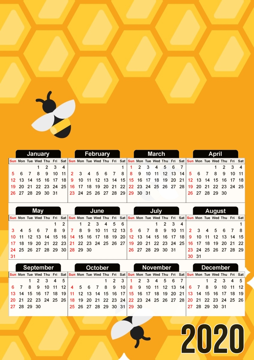 Calendrier Yellow hive with bees