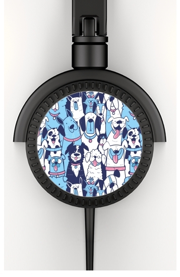 Casque Dogs seamless pattern