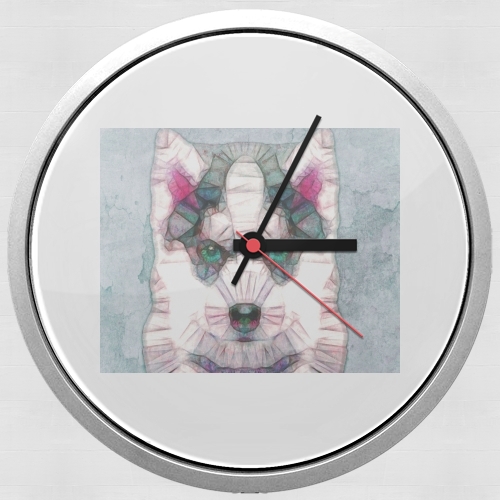 Horloge abstract husky puppy
