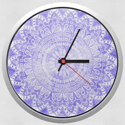 Horloge Bohemian Flower Mandala in purple