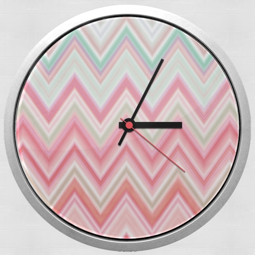 Horloge colorful chevron in pink