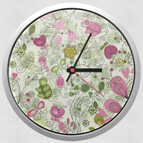 Horloge doodle flowers