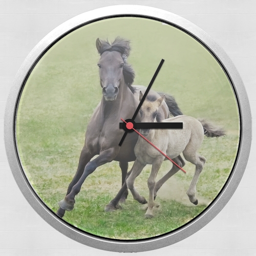 Horloge Chevaux poneys poulain