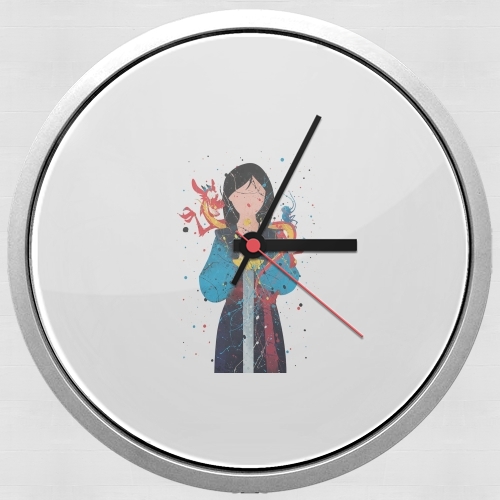 Horloge Mulan Princess Watercolor Decor