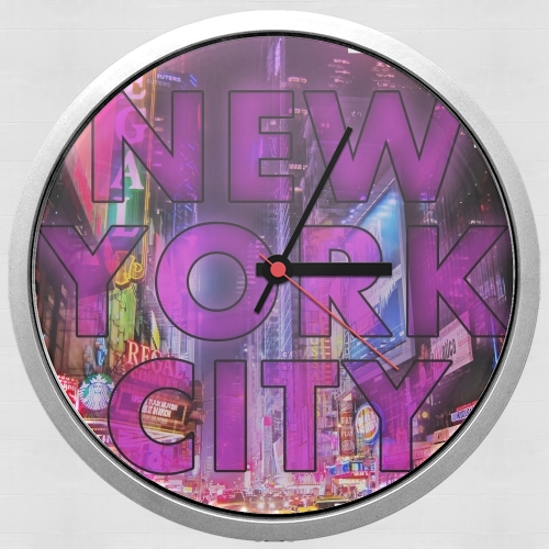 Horloge New York City Broadway - Couleur rose 