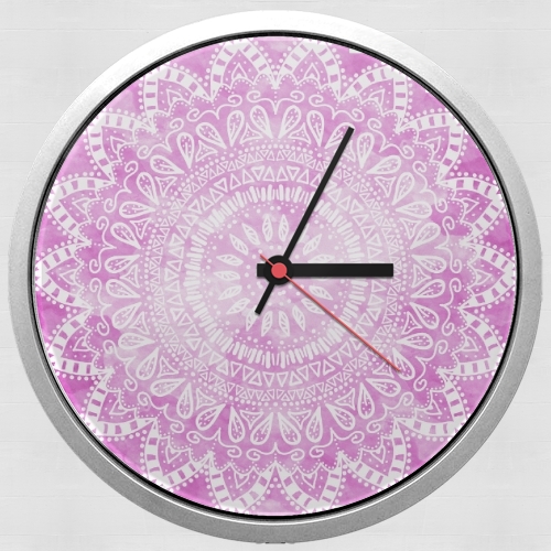 Horloge Pink Bohemian Boho Mandala