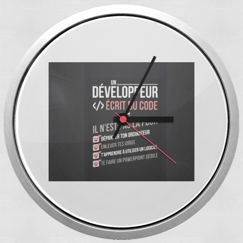 Horloge Un développeur écrit du code Stop