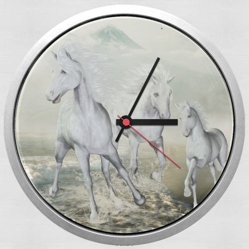 Horloge Cheval blanc sur la plage