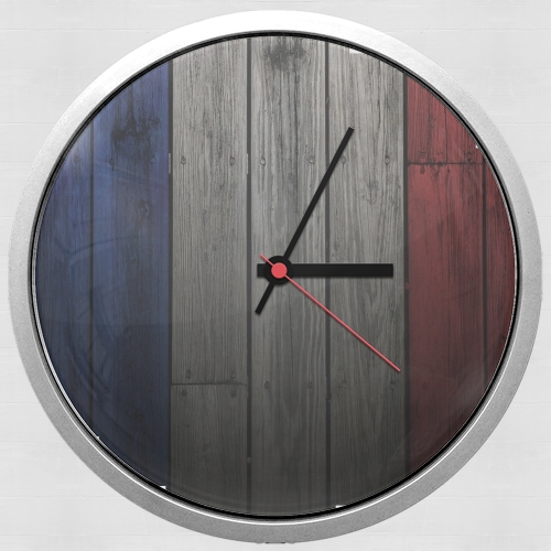 Horloge Drapeau France sur bois