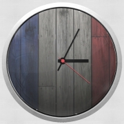 Horloge Drapeau France sur bois