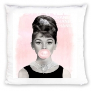 Coussin Personnalisé Audrey Hepburn bubblegum