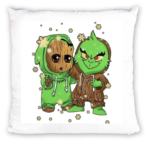 Coussin Baby Groot and Grinch Christmas