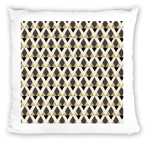 Coussin Glitter Triangles in Gold Black And Nude