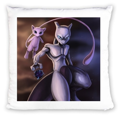 Coussin Mew And Mewtwo Fanart