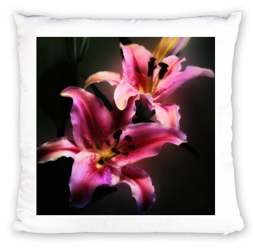 Coussin Painting Pink Stargazer Lily