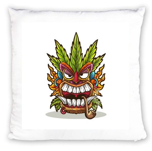 Coussin Tiki mask cannabis weed smoking