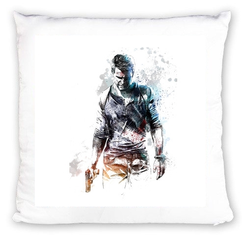 Coussin Uncharted Nathan Drake Watercolor Art