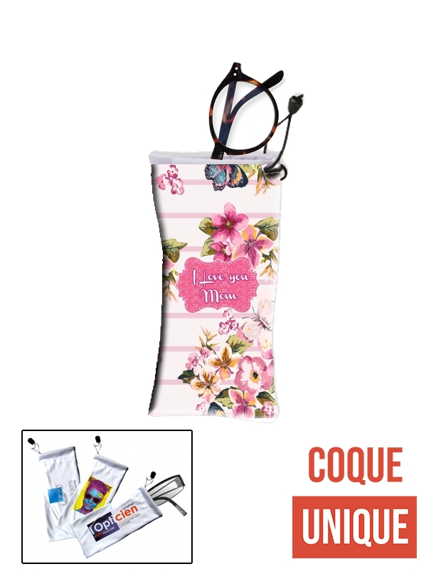 Housse Pink floral Marinière - Love You Mom