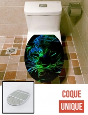 Housse siège de toilette - Décoration abattant WC Abstract neon Leopard