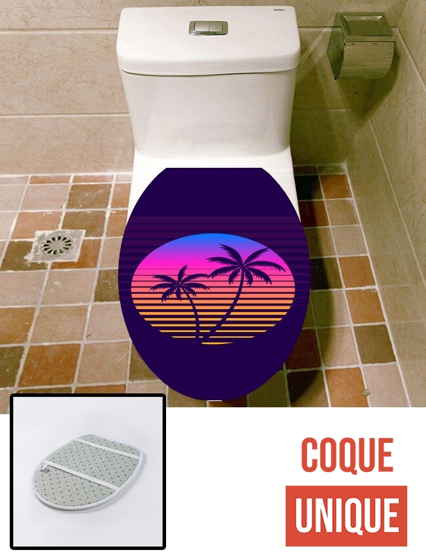 Housse Classic retro 80s style tropical sunset