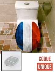 Housse siège de toilette - Décoration abattant WC Drapeau France vintage