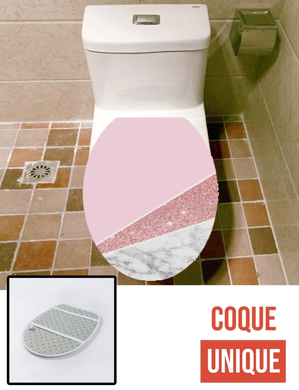 Housse Initiale Marble and Glitter Pink
