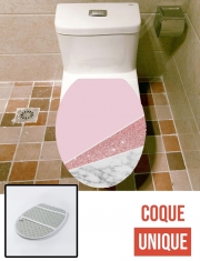 Housse siège de toilette - Décoration abattant WC Initiale Marble and Glitter Pink