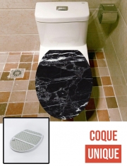 Housse siège de toilette - Décoration abattant WC Initiale Marbre noir Elegance