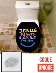 Housse siège de toilette - Décoration abattant WC Jesus paints a smile in me Bible
