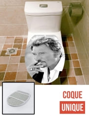 Housse siège de toilette - Décoration abattant WC johnny hallyday Smoke Cigare Hommage