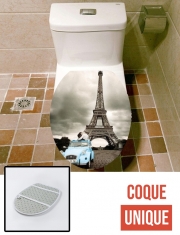 Housse siège de toilette - Décoration abattant WC Romance à Paris sous la Tour Eiffel