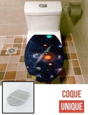 Housse siège de toilette - Décoration abattant WC Systeme solaire Galaxy