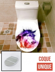 Housse siège de toilette - Décoration abattant WC watercolor horse