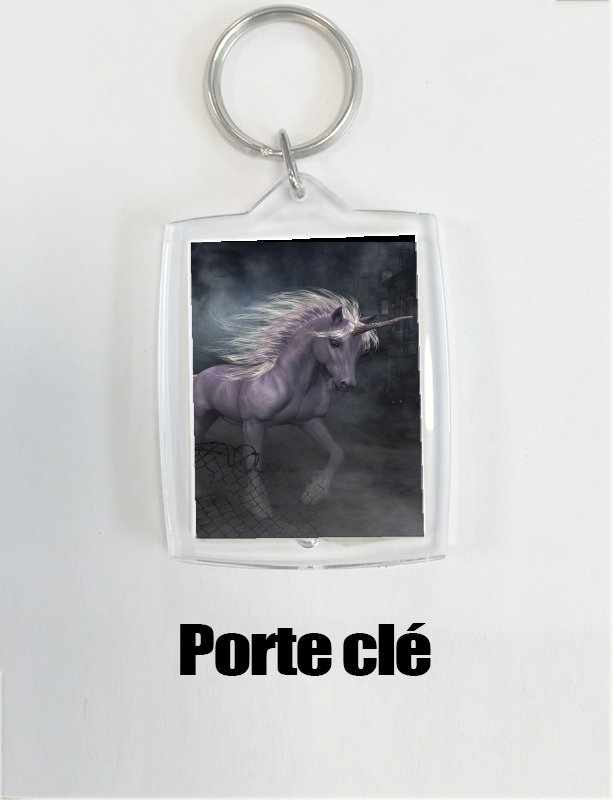 Porte A dreamlike Unicorn walking through a destroyed city
