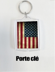 Porte Clé - Format Rectangulaire Drapeau USA Vintage