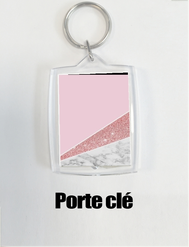 Porte Initiale Marble and Glitter Pink