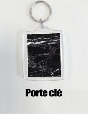 Porte Clé - Format Rectangulaire Initiale Marbre noir Elegance