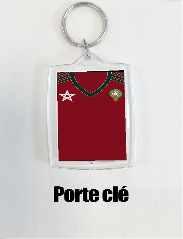 Porte Clé - Format Rectangulaire Maillot du Maroc Football Home