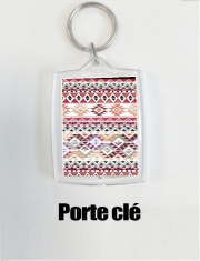 Porte Clé - Format Rectangulaire Bandana indigène aztec rouge