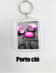 Porte Clé - Format Rectangulaire Oeuf Rose