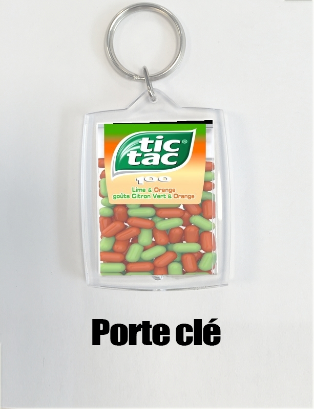 Porte Clé - Format Rectangulaire tic Tac Orange Citron
