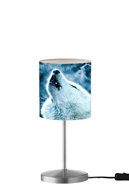 Lampe A howling wolf in the rain
