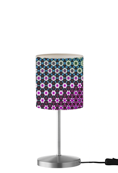 Lampe Abstract bright floral geometric pattern teal pink white