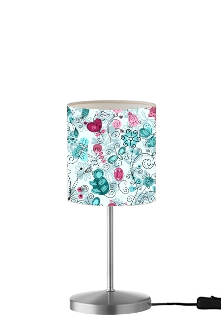 Lampe doodle flowers and butterflies