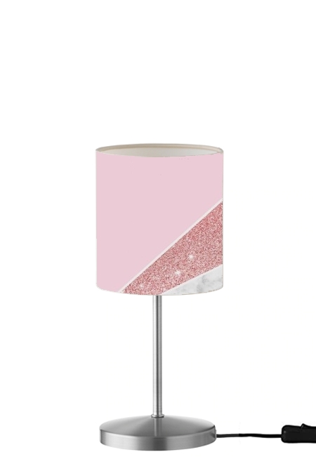 Lampe de table / chevet Initiale Marble and Glitter Pink