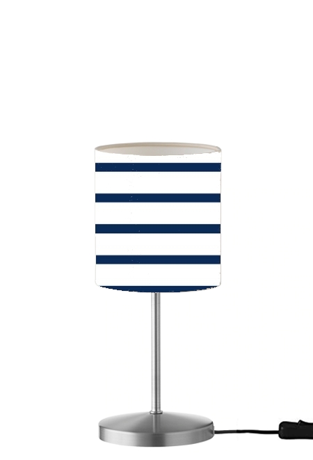 Lampe de table / chevet Mariniere Blanc / Bleu Marine