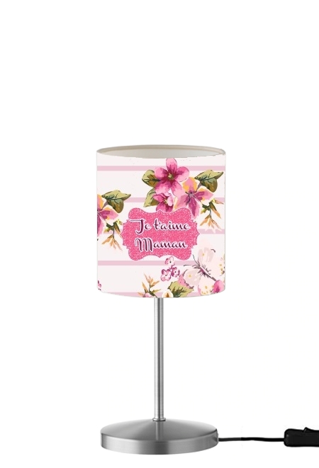 Lampe Pink floral Marinière - Je t'aime Maman