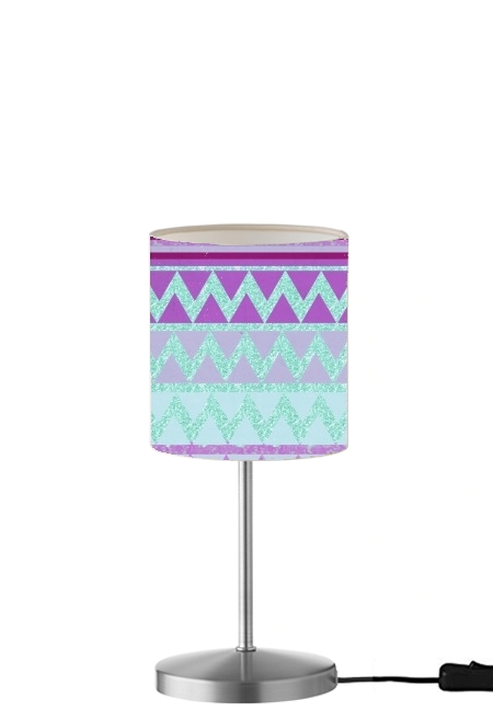 Lampe Tribal Chevron in pink and mint glitter