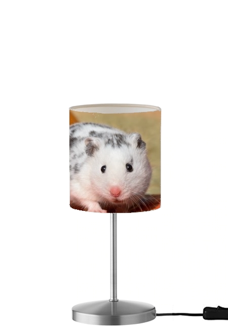 Lampe Hamster dalmatien blanc tacheté de noir