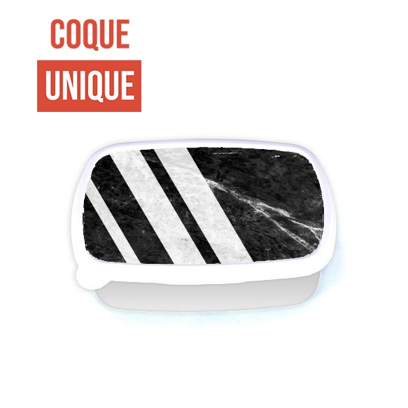 Lunch Box Black Striped Marble